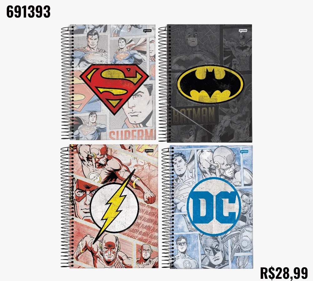 CADERNO PEQUENO JANDAIA DC HEROIS